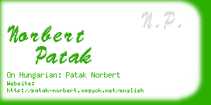 norbert patak business card